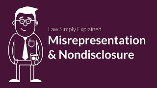 Misrepresentation and Nondisclosure  Contracts  Defenses amp Excuses [upl. by Gnem197]