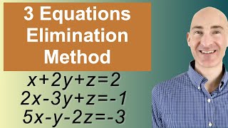 Solving Systems of 3 Equations Elimination [upl. by Yaker]