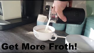 How to Get More Froth from Your Nespresso Coffee Aeroccino  Nespresso tips and help [upl. by Haletta]