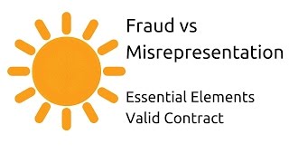 Fraud vs Misrepresentation  Other Essential Elements of a Valid Contract  CA CPT  CS amp CMA [upl. by Shornick240]